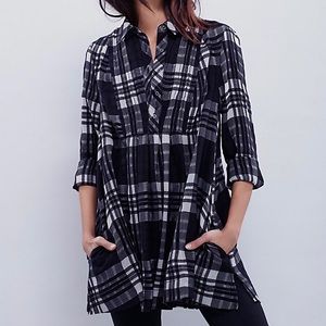 Free People Baby Blues Plaid Tunic
